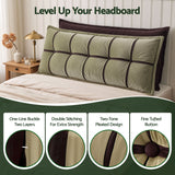 Giselle Bedding Headboard Pillow with Double-Layer Storage Wedge Reading Backrest with Adjustable Filling, Chenille Bed Rest Cushion for Daybed, Dorm, and RV Queen