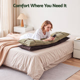 Giselle Bedding Headboard Pillow with Double-Layer Storage Wedge Reading Backrest with Adjustable Filling, Chenille Bed Rest Cushion for Daybed, Dorm, and RV Queen In Australia - Darrahopens