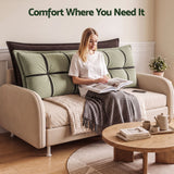 Giselle Bedding Headboard Pillow with Double-Layer Storage Wedge Reading Backrest with Adjustable Filling, Chenille Bed Rest Cushion for Daybed, Dorm, and RV Queen