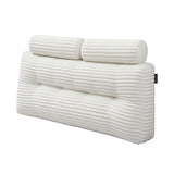 Giselle wedge pillow headboard with non-flattening shredded foam core, perfect for dorm reading or sofa lap desk, 330g corduroy cover, side pockets, Double