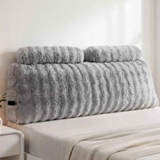 Darrahopens Home & Garden > Bedding > Pillows Giselle Wedge Pillow Headboard, Easy Wash Zipper Cover & Anti-Flat Foam, Couch Lumbar Support for Dorm Readers, 340g Faux Rabbit Fur with Dual Pockets, Queen In Australia - Darrahopens
