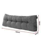 Giselle Headboard Pillow for Sitting in Bed, Upgraded Shredded Foam Reading Wedge Cushion for Lumbar Support, 320g Corduroy Backrest with Side Pockets for Dorm Daybed, Queen