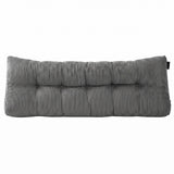 Giselle Headboard Pillow for Sitting in Bed, Upgraded Shredded Foam Reading Wedge Cushion for Lumbar Support, 320g Corduroy Backrest with Side Pockets for Dorm Daybed, Queen