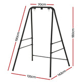 Gardeon Hammock Stand 135cm x180cm Steel Frame for Hanging Chairs Black