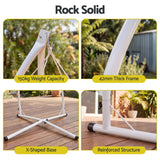Gardeon Hammock Stand 150kg Capacity White Steel Frame for Hanging Chairs In Australia - Darrahopens