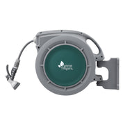 Green Fingers 30m Retractable Water Hose Reel, Wall Mounted Garden Hose 9-Pattern Nozzle