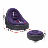 Gardeon Inflatable Chair with Ottoman Air Sofa Blow Up Air Chair for Camping with Pump Purple In Australia - Darrahopens
