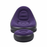 Gardeon Inflatable Chair with Ottoman Air Sofa Blow Up Air Chair for Camping with Pump Purple In Australia - Darrahopens