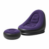 Gardeon Inflatable Chair with Ottoman Air Sofa Blow Up Air Chair for Camping with Pump Purple In Australia - Darrahopens