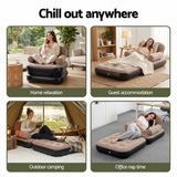 Gardeon Inflatable Chair Sun Lounge Air Sofa Blow Up Air Chair for Camping with Pump In Australia - Darrahopens