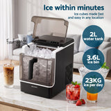 Devanti Ice Maker 23kg Portable Basket Square Cube Machine Black