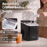 LUVIMO 12kg Ice Maker Machine Full Open Cover Deep Clean - Black