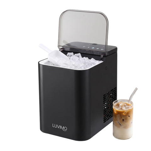 LUVIMO 15kg Ice Maker Machine Double Open Cover Deep Clean - Black In Australia - Darrahopens