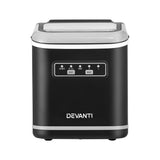 Devanti Ice Maker Machine Portable 12kg Countertop w/Self Cleaning 1.3L Black