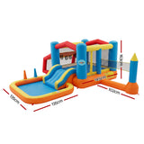 Keezi Inflatable Kids Pool Play Park Jumping Castle Volleyball Net with Blower Balls 4mx4.37m In Australia - Darrahopens