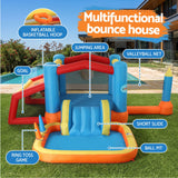 Keezi Inflatable Kids Pool Play Park Jumping Castle Volleyball Net with Blower Balls 4mx4.37m In Australia - Darrahopens