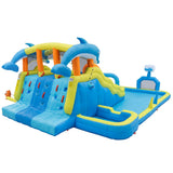 Keezi Inflatable Splash Kids Pool Water Slide Park with Blower 4m x 5.65m In Australia - Darrahopens