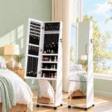 Artiss Jewelry Cabinet Frameless Full Length Mirror with Wheels, White In Australia - Darrahopens