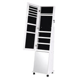 Artiss Jewelry Cabinet Frameless Full Length Mirror with Wheels, White