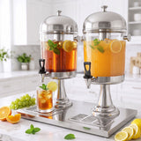 5-Star Chef 16L Dual Tank Juice Dispenser Drink Beverage Server Ice Tubes