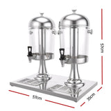 5-Star Chef 16L Dual Tank Juice Dispenser Drink Beverage Server Ice Tubes