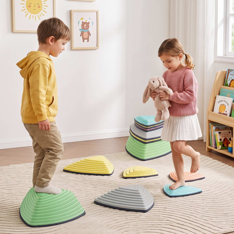 Keezi Kids Stepping Stones 6PCS Balance Stones Indoor Outdoor Toy In Australia - Darrahopens