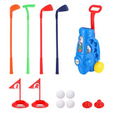 Keezi Kids Golf Set Toddler Club Set Pull Cart Indoor Outdoor Backyard Mini Toy Ages 2-6 In Australia - Darrahopens