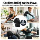 Livemor Knee Massager with Heat (2 Pack), Cordless Heated Knee Massage for Pain Relief with 3 Heating Levels, 3 Vibration Modes, Gentle Lights, Adjustable Straps, 3-in-1, Gift for Men and Women