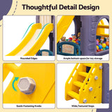 Keezi Kids 4-in-1 Slide Swing Set Double Swing Basketball Hoop Playhouse In Australia - Darrahopens