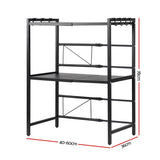 Artiss Kitchen Bakers Rack 40-60CMX78CM Metal Microwave Stand Black