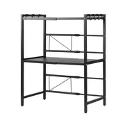 Artiss Kitchen Bakers Rack 40-60CMX78CM Metal Microwave Stand Black