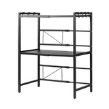 Artiss Kitchen Bakers Rack 40-60CMX78CM Metal Microwave Stand Black