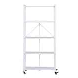 Artiss 5-Tier Foldable Kitchen Bakers Rack 71x160cm Microwave Stand White