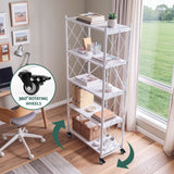 Artiss 5-Tier Foldable Kitchen Bakers Rack 71x160cm Microwave Stand White