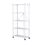Artiss 5-Tier Foldable Kitchen Bakers Rack 71x160cm Microwave Stand White
