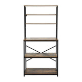Artiss 6-Tier Kitchen Rack with 6 Hooks Microwave Storage Shelf 80cm x 167cm
