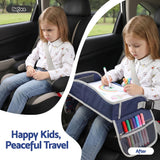 Keezi Kids Travel Tray Car Seat Lap Desk Portable Car Desk Organiser for Car & Airplane Blue