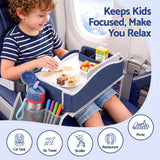 Keezi Kids Travel Tray Car Seat Lap Desk Portable Car Desk Organiser for Car & Airplane Blue