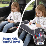 Keezi Kids Travel Tray Car Seat Lap Desk Portable Car Desk Organiser for Car & Airplane Grey
