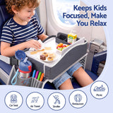 Keezi Kids Travel Tray Car Seat Lap Desk Portable Car Desk Organiser for Car & Airplane Grey