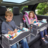 Keezi Kids Travel Tray Car Seat Lap Desk Portable Car Desk Organiser for Car & Airplane Grey