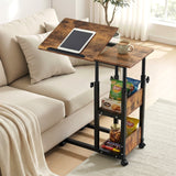 Artiss 3 Tier Adjustable Laptop Desk Tiltable Mobile Side Table Wheels