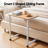 Artiss Mobile Laptop Desk Set 2-In-1 C-Shaped Nesting Table Oak