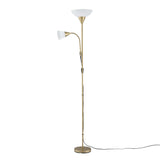 Artiss Gold Floor Lamp with Reading Light | Mother and Child Standing Lamp with 360 Flexible Gooseneck, Individual Switch & Plate Shade, E27 & E14 Bulb (Not Included) Home Living Room Office Reading