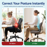 Artiss Ergonomic Seat Cushion with Lumbar Support for Office Chair, Memory Foam Coccyx and Lumbar Support Pad for Car Office Wheelchair Home In Australia - Darrahopens