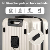 Wanderlite 28" Trunk Luggage Suitcase Travel 5 Wheels Type-C Port TSA Smoky White