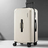 Wanderlite 28" Trunk Luggage Suitcase Travel 5 Wheels Type-C Port TSA Smoky White