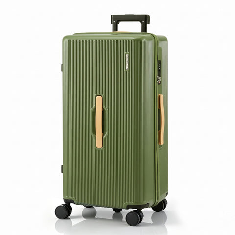 Wanderlite 28" Modern Vertical Trunk Luggage Suitcase Travel 5 Wheels Type-C TSA Olive Green
