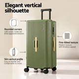 Wanderlite 28" Modern Vertical Trunk Luggage Suitcase Travel 5 Wheels Type-C TSA Olive Green