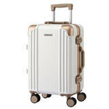 Wanderlite 20" Aluminium Frame Carry On Luggage Suitcase TSA Lock Spinner Wheels White Gold